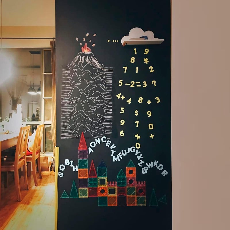 Trazzo Extra Large Chalkboard Paper Roll Peel and Stick Chalk Board Wallpaper(+5 Chalks) Chalk Paint Contact Paper Blackboard - Image 3